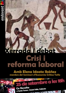 Xerrada-debat “Crisi i reforma laboral” amb Elena Idoate